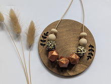 Load image into Gallery viewer, Rose Gold & Copper Leopard: Glow Up teething & breastfeeding necklace