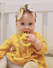 Load image into Gallery viewer, Bunny silicone and beech teether in mustard