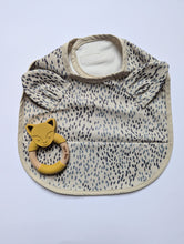 Load image into Gallery viewer, Spotty ears baby bib &amp; teether set
