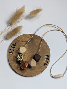 Neutral Leopard: Vixen teething & breastfeeding necklace