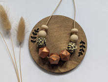 Load image into Gallery viewer, Rose Gold &amp; Copper Leopard: Glow Up teething &amp; breastfeeding necklace
