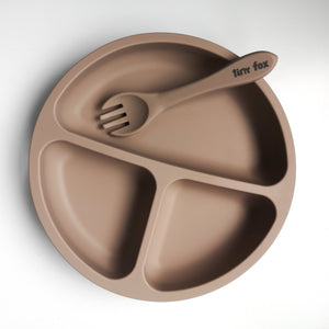 Silicone suction divided plate with fork