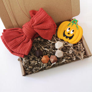 Pumpkin picking teether gift box